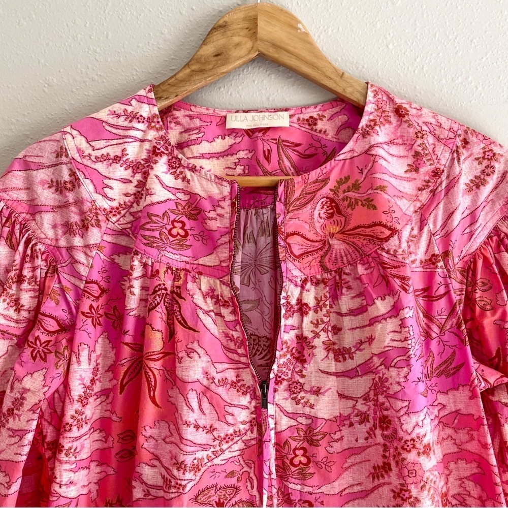Ulla Johnson | Leiko Floral Print Tropical Pink Dress, Vacation, 8 - Picture 12 of 16